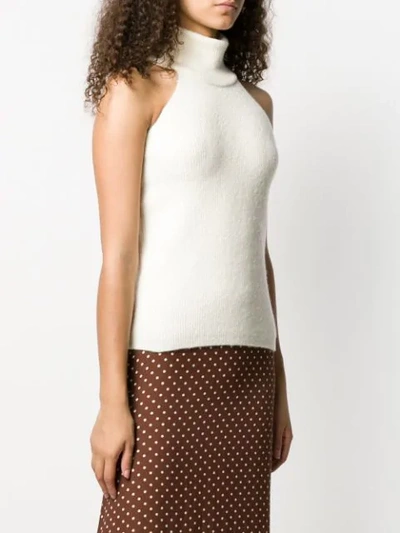 Shop Jacquemus Ribbed Knit Vest Top In White