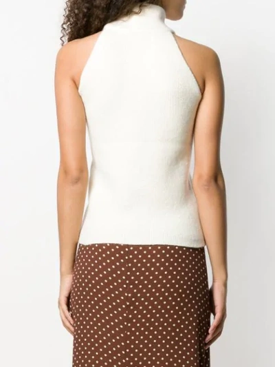 Shop Jacquemus Ribbed Knit Vest Top In White