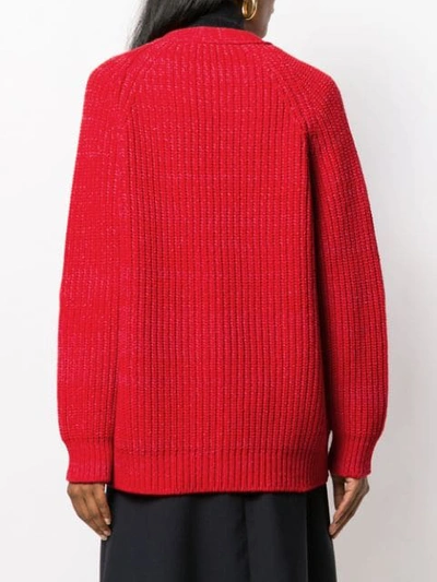 Shop Marni Oversized Cardigan In Red