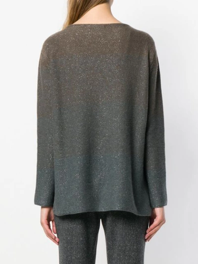 Shop Fabiana Filippi Tonal Stripe Sweater - Brown