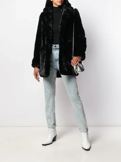 Shop Apparis Sophie Mid-length Coat In Black
