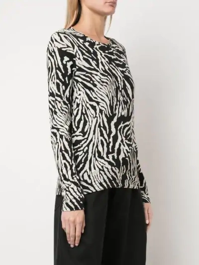 Shop Proenza Schouler Zebra Long Sleeve T-shirt In Black ,neutral