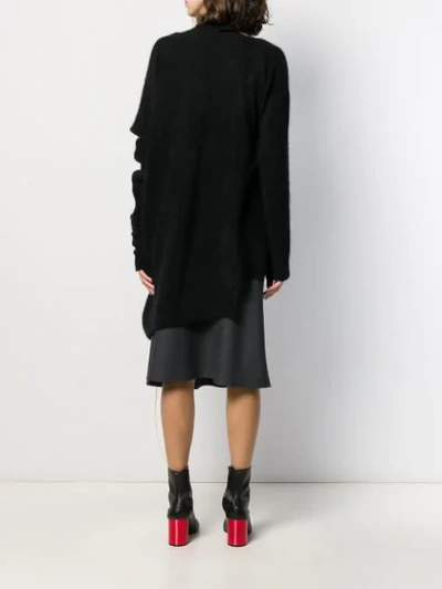 Shop Yohji Yamamoto Asymmetric Draped Jumper In Black