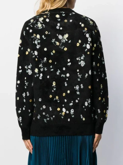 Shop Givenchy Floral Textured Jumper In Black