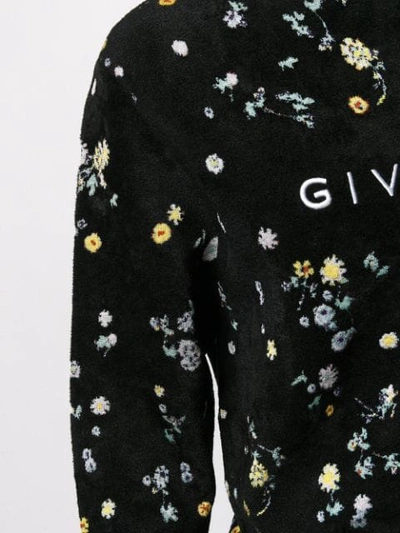 Shop Givenchy Floral Textured Jumper In Black