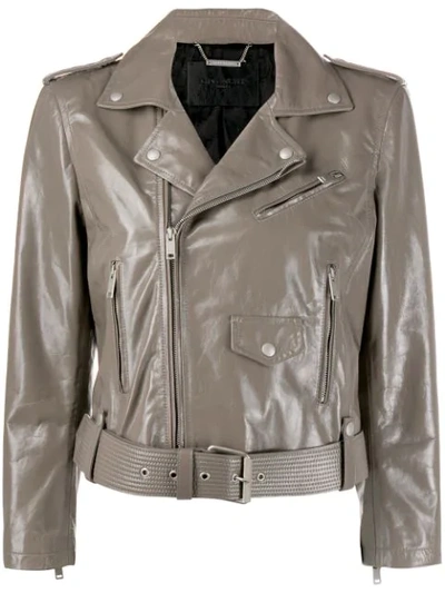 Shop Givenchy Cropped Biker Jacket In Neutrals