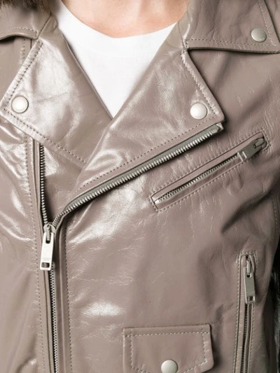 Shop Givenchy Cropped Biker Jacket In Neutrals