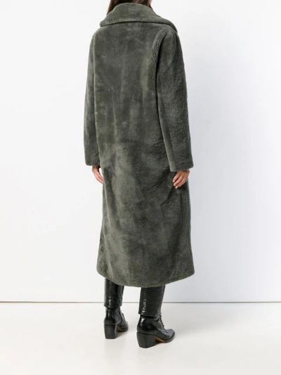 Shop Yves Salomon Meteo Long Fur Coat In Green