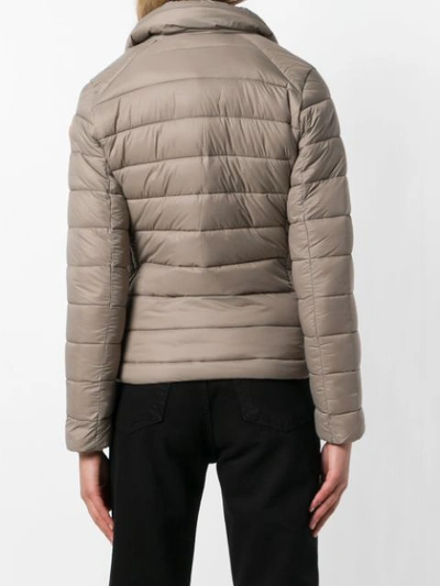 Shop Save The Duck Hooded Padded Jacket - Neutrals