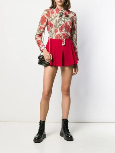 Shop Red Valentino Red(v) Striped Floral Print Shirt