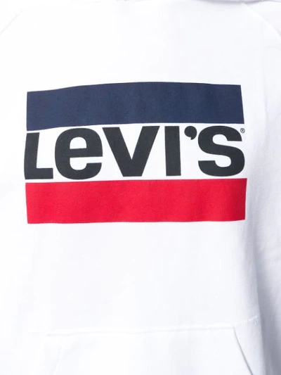 Shop Levi's Logo Print Hoodie In White