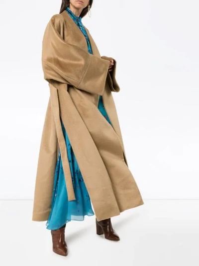 Shop Roksanda Larisa Oversized Wrap Coat In Neutrals