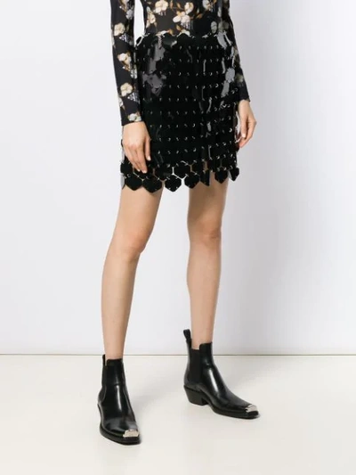 Shop Rabanne Sequin Mini-skirt In Black
