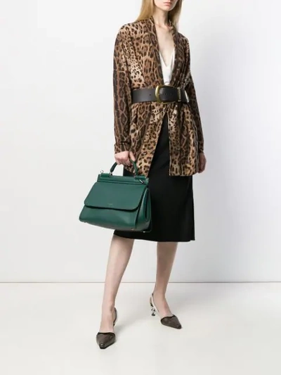 Shop Dolce & Gabbana Leopard Print Cardigan In Brown