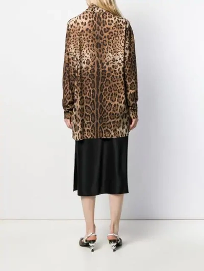 Shop Dolce & Gabbana Leopard Print Cardigan In Brown