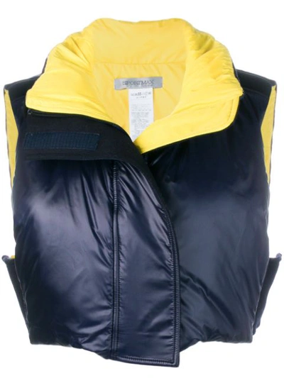 Shop Sportmax Cropped Gilet In Blue