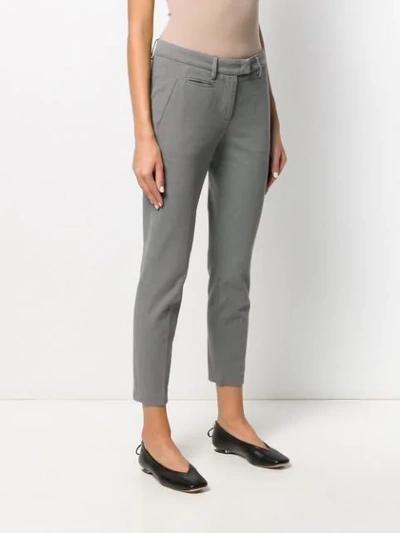 Shop Dondup Slim Fit Trousers In Grey