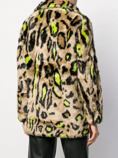 Shop Apparis Faux-fur Leopard Coat In Neutrals