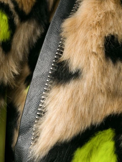 Shop Apparis Faux-fur Leopard Coat In Neutrals
