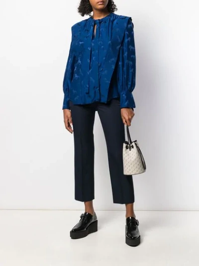 Shop Stella Mccartney Ruffle Horse Shirt In Blue