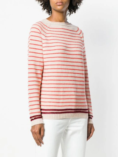 Shop Phisique Du Role Striped Bateau Sweater - Neutrals