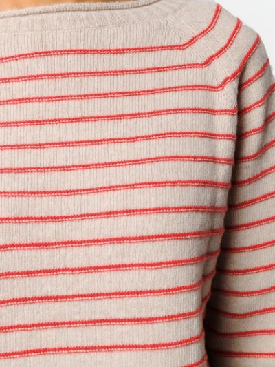 Shop Phisique Du Role Striped Bateau Sweater - Neutrals