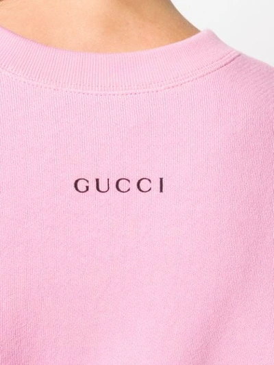 Shop Gucci Printed Tigers Sweatshirt In Pink