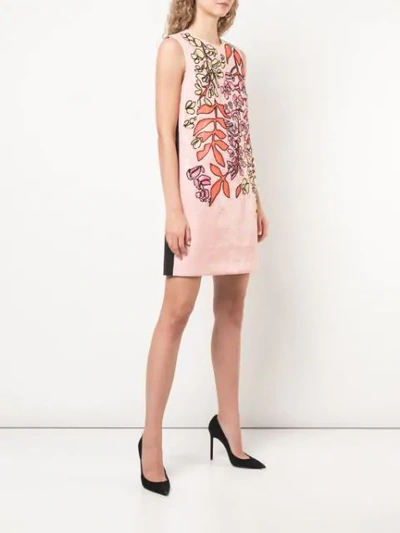 Shop Carolina Herrera Embroidered Shift Dress In Pink