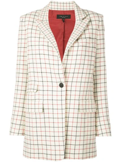 Rag & Bone Nova Single-button Check Wool Blazer In Ivorycheck
