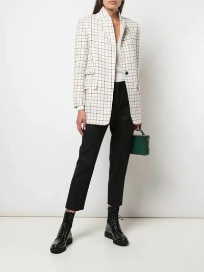 Rag & Bone Nova Single-button Check Wool Blazer In Ivorycheck
