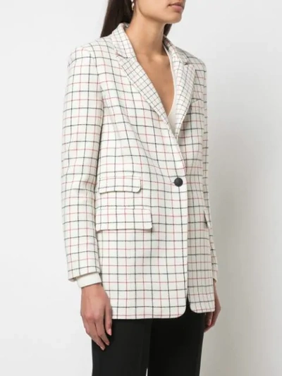 Rag & Bone Nova Single-button Check Wool Blazer In Ivorycheck