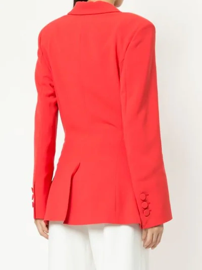 Shop Semsem Double Breasted Blazer In Red