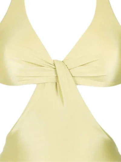 Shop Adriana Degreas Cut Out Swimsuit In Yellow