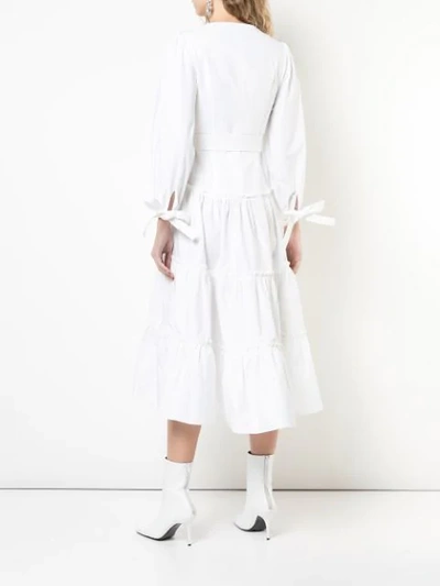 Shop Proenza Schouler Belted Poplin Midi Dress In White