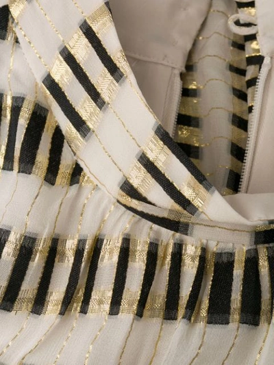 Shop Saloni Silk Blend Midi Dress In Neutrals