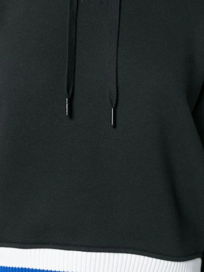 Shop Alexander Wang T Striped Trim Hoodie In Black