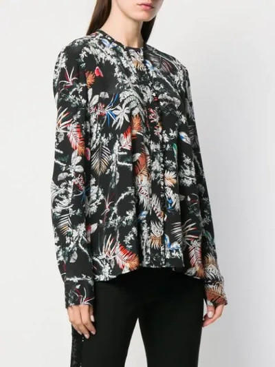 Shop Derek Lam 10 Crosby Wallpaper Floral Print Blouse In Black