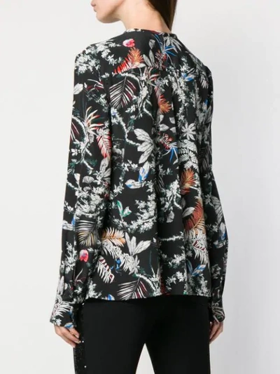 Shop Derek Lam 10 Crosby Wallpaper Floral Print Blouse In Black