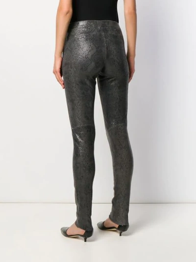 Shop Arma Snakeskin Effect Skinny Trousers In Grey