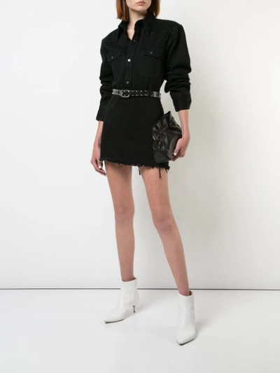 Shop Alexander Wang T Denim Mini Skirt In Black
