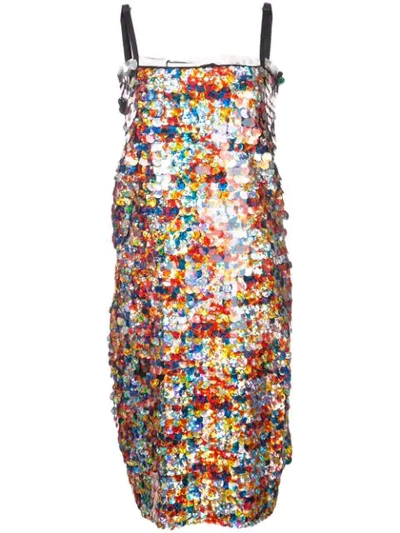 Shop Milly Paillette Dress - Multicolour