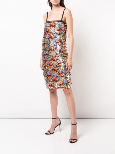 Shop Milly Paillette Dress - Multicolour