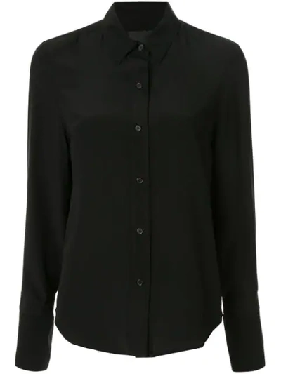 Shop Nili Lotan Pointed Collar Shirt In Black