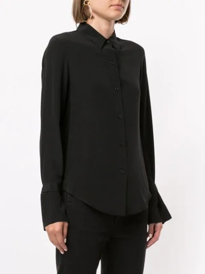 Shop Nili Lotan Pointed Collar Shirt In Black