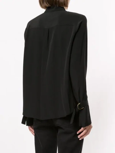 Shop Nili Lotan Pointed Collar Shirt In Black