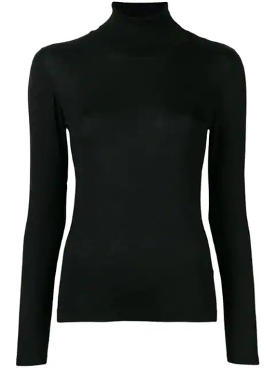 Brunello Cucinelli Cashmere Classic Turtle Neck Sweater In Black