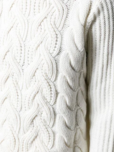 Shop Helmut Lang Cable-knit Jumper In Uq7 Salt