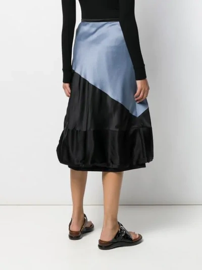 Loewe Two-tone Crepe And Satin Skirt In 1121 Grey+black