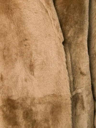 Shop Yves Salomon Reversible Mid-length Coat In Brown