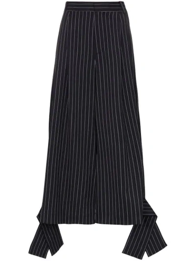 Shop Jw Anderson Wide-leg Pinstripe Trousers In Blue